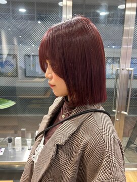 アカラ(acala) ボルドーボブ【イルミナカラー/縮毛矯正/髪質改善/ヘアカラー】