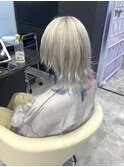 #ホワイト×水色×ピンク/エンドカラー