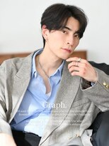 アンド グラフ(& Graph.)&nbsp;センターパートニュアンスツーブロックダウンパーマメンズ