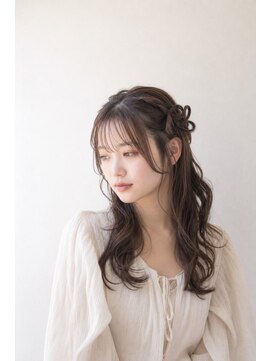 アーダーヘアサロン 武生店(ADER HAIR SALON) 透明感ルーズウェーブハーフアップ×シースルーバング