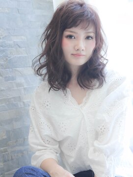 ラ ブレス 天王寺(LaBless) ショートバング&オン眉小顔デジタルパーマエレガンスミディー