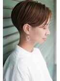 大人可愛い20代30代40代黒髪前下がりショートボブ丸みショート◎