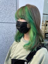 ノチ(Noci)&nbsp;【和田寧々】インナーカラー/グリーン/緑/ベージュカラー