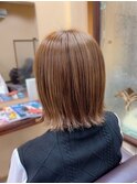 外ハネボブ×艶カラー