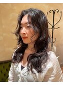 スタイリング簡単/ウェーブロングレイヤー/くせ毛風パーマ