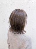 シアーグレーベージュ外ハネミディ/藤沢/似合わせカット