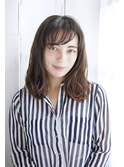 美髪質改善ピンクブラウンエアリーロング切りっぱなしボブ/090
