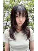 小顔似合わせカットフェミニンロングレイヤーメルティカラー