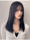 レイヤーカット/ウエットヘア/オリーブベージュ/表参道/表参道駅