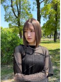 透明感グレージュ系カラー
