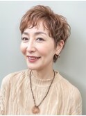 50代60代髪質改善ハンサムショート根元パーマハイライト