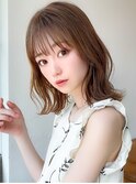 30代シースルー前髪で可愛いくびれボブ結べるボブ外ハネボブ