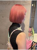 ペールピンク/ボブカット/ブリーチカラー/ボブ/広島美容院