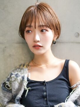 ギークス(GEEKS) 【GEEKS渋谷】シースルーマッシュ/襟足短め/マロンベージュ/小顔