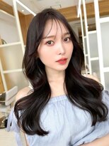 アフロートリノ(AFLOAT Leino)&nbsp;大人可愛い韓国ヘア　ロングレイヤー　シースルーバング#