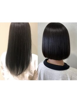 髪質やクセの状態に合わせて薬剤を選定◎ダメージを最小限に抑えたRooTsの縮毛矯正で自然なストレートに♪