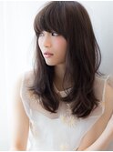 ７Lvアッシュグレージュのセミロング