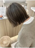 ハイライトボブ　ミニボブ　外ハネ　くびれボブ　ショートヘア