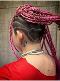 1807ニュアンスカラーバリカンアートブラックヘアブレイズ