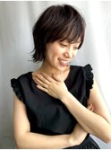 ショートボブ/くびれシルエット/くびれカット/外ハネボブ/夏ヘア