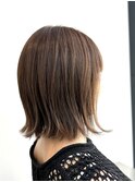 【切りっぱなしボブ ミルクティーアッシュ】藤本麻衣