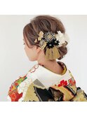 着物に合うアップスタイル　シニオンヘア