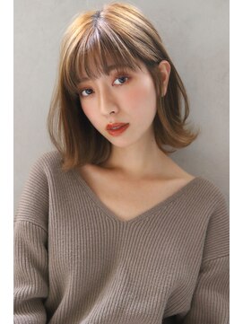 ロゼ 枚方(Rose) 【ROSE】ボブ_外はね_前髪_ブリーチなしカラー