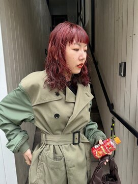 リブロ(LiBro) チェリーレッドワインレッドチェリーブラウンパッツン前髪