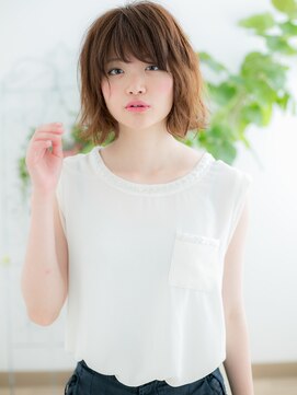 ネル 仙台(Nelu) 仙台/髪質改善/マロンベージュ☆ふわふわ外ハネボブパーマb