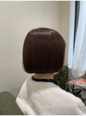 簡単にまとまる大人可愛いミニボブ◎ 明るいピンクベージュ◎