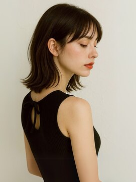 ミロア 薬院(miroa) 艶髪 髪質改善トリートメント 外ハネ グレージュ 透明感カラー