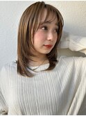 フレンチカジュアル姫カットレイヤーミディアムp1上尾20代30代