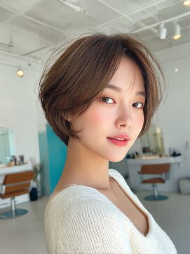 クレビア(CreBiA) 透明感ショートレイヤー/ミルクティーアッシュ