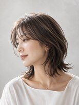 コル(COR)&nbsp;肩ラインミディアムウルフ　40代50代60代白髪ぼかし
