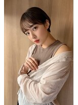 ヌイ 横浜(nui)&nbsp;ココアブラウンマッシュショート_毛先パーマことりベージュ