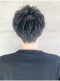 オシャレ感◎メンズ束感ナチュラルショートアッシュブラック