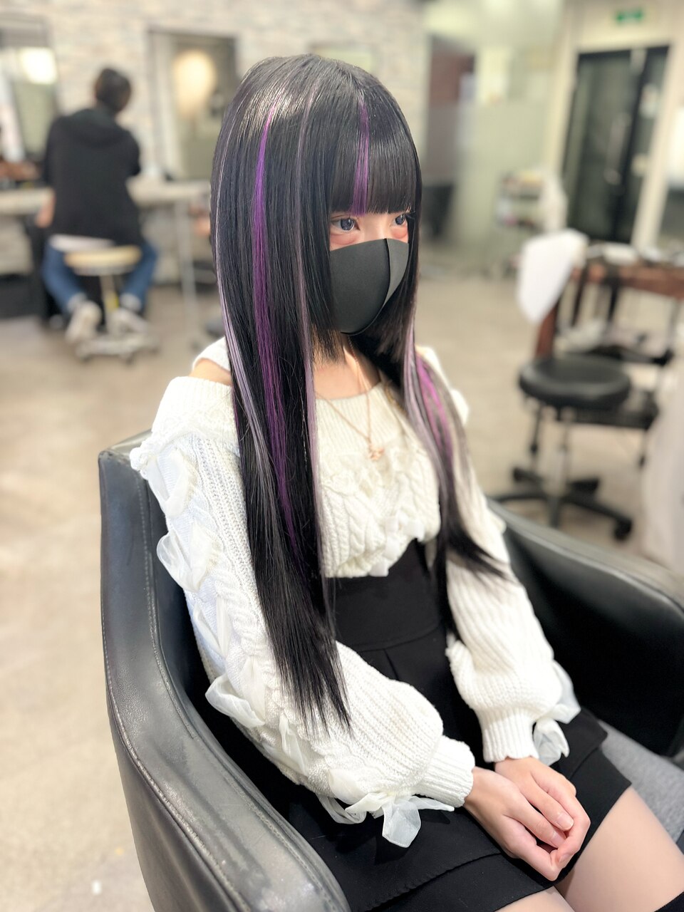 エクステ80枚+メッシュ/パープル×ペールパープル/地雷系 エクステ80枚+メッシュ/パープル×ペールパープル/地雷系