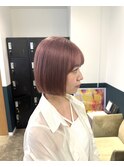 ミニボブ×暗染履歴のピンクベージュstylist聖斗