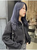 ブルーグレージュ　色落ちグレー　ブリーチ1回