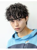 ショートマッシュ波巻きツイストスパイラルパーマツーブロック