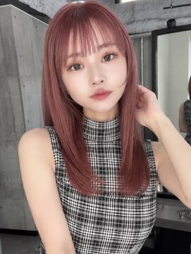 スターズレイ 本川越(STARS ray) 暖色系カラー ピンクブラウン ハイトーン シースルーバング 20代