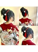 成人式ヘアーアレンジ　黒髪でもバージョン