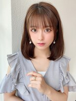 アフロート ディル(AFLOAT D'L)&nbsp;大人可愛い 小顔ボブ ひし形シルエット グレージュ くすみブルー