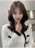 上品くびれヘア小顔後れ毛 顔まわりカット 20代30代40代艶カラー