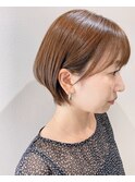 丸みが可愛いショートボブ