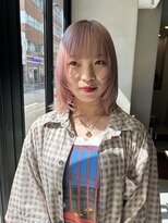 ヘアー アイス ルーチェ(HAIR ICI LUCE)&nbsp;ペールピンク ボブウルフ ホワイトピンク ウルフカット/山中