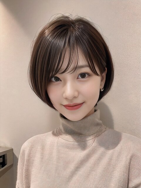 ◇大人可愛い30代40代50代白髪ぼかしショートボブくびれショート