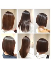 【髪質改善トリートメントを配合させた縮毛矯正剤】髪質改善×縮毛矯正だから潤いと艶感のある美髪になる。