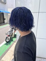 アイズ 海老名(AIZU) ディープブルー メンズカラー 波巻きパーマ スパイラルパーマ