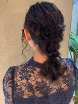 大人ガーリー　編み下ろし　ドレスヘアセット　二次会　結婚式